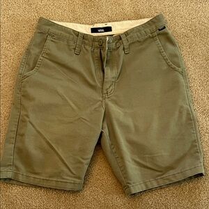 Vans Men's Khaki Green Flat Front Shorts